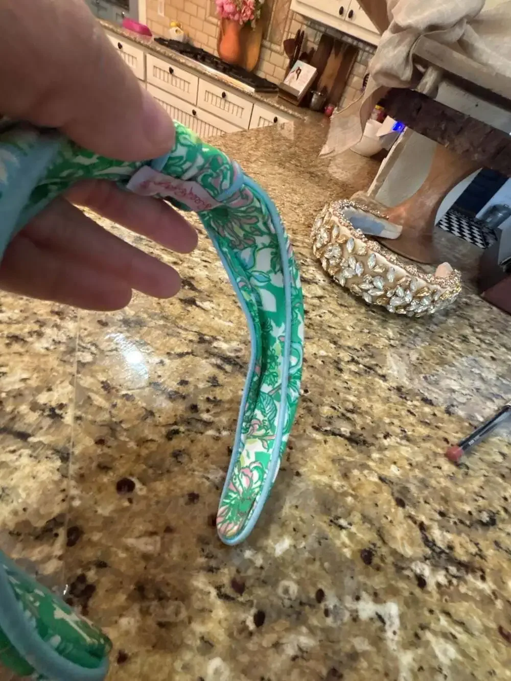 Lilly Pulitzer Low Knot Headband in Green Floral Print